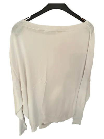 Lolita Pullover Damen Gr. 40 L Weiß Shirt Oversized Herz Logo Casual Langarm
