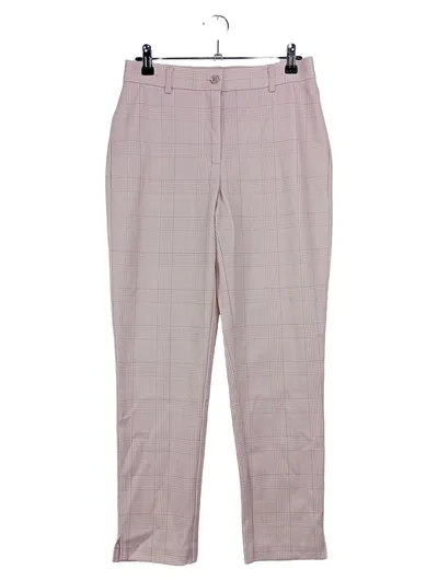 HELENA VERA Stoffhose Damen Gr. 38 M Rosa Kariert Elegant Business Neu