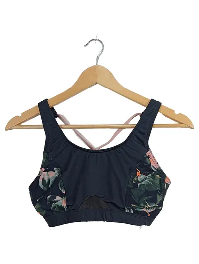 O'Neill Blue Damen Sport BH Gr. M Schwarz Blumenmuster Tropical