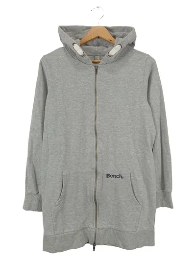BENCH Kinder Leichte Jacke Hoodie Grau Gr. 164/170 Streetwear Baumwolle