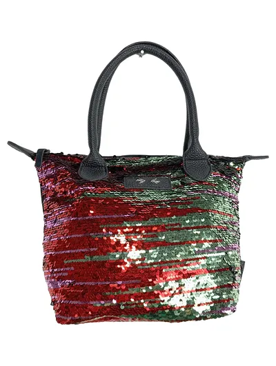 Depesche TRENDS Damen Henkeltasche Pailletten Mehrfarbig Glamourös Reversible