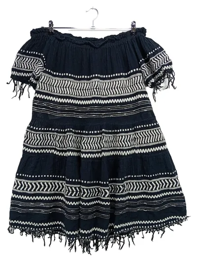 Lemlem Damen Freizeitkleid Gr. 38/M Blau Bohemian Ethno Muster Baumwolle