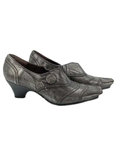 FIDJI Pumps Damen Gr. 39 Grau Elegant Vintage Absatzschuhe 6cm