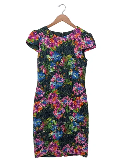 BETSEY JOHNSON Damen Cocktailkleid Gr. 36/S Mehrfarbig Blumenmuster Elegant