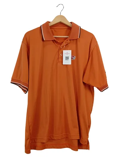 Wilson Herren Poloshirt Sportlich Orange Gr. L Polyester Kurzarm