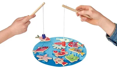 moses Angelspiel Wasserspielzeug Kinder Holz Fische Meerestiere Mehrfarbig