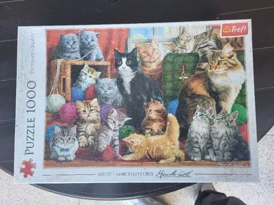 Trefl Puzzle 1000 Teile Kittens and Yarn Katzen Kätzchen Marcello Corti