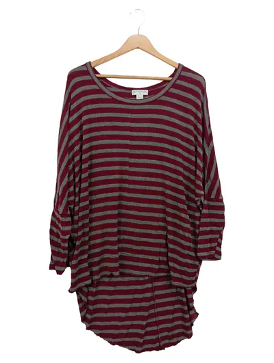 COTTON ON Damen Langarmshirt Gr. 34/XS Rot Gestreift Casual Oversized