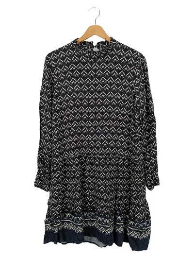 SMASHED LEMON Freizeitkleid Damen 36/S Schwarz Grafisch Viskose Bohemian