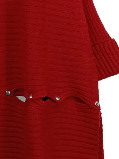 Jean Marc Philippe Damen Pullover Rot Gr. 44/XXL Rippstrick Oversize