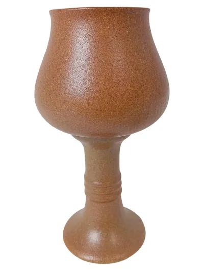 Markenlos Keramik Vase Kelchförmig Braun Klassisch Blumenvase Deko