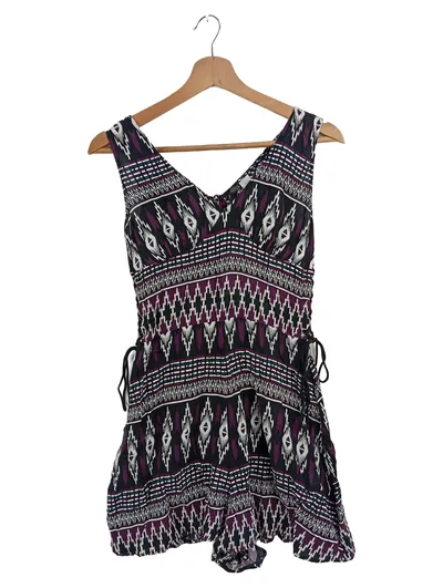 Markenlos Damen Freizeitkleid Gr. 36/S Mehrfarbig Bohemian Ethno Muster