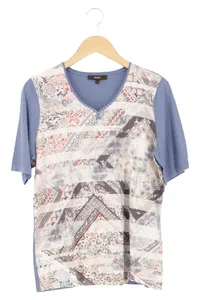 BONITA Damen T-Shirt Gr. 40/L Mehrfarbig Grafisches Muster Casual Modern 1
