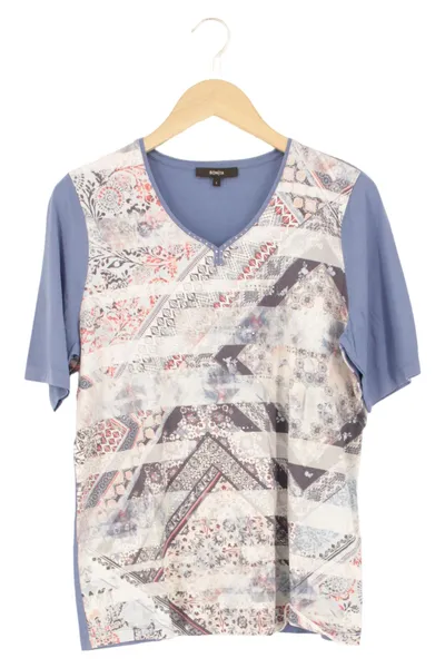 BONITA Damen T-Shirt Gr. 40/L Mehrfarbig Grafisches Muster Casual Modern