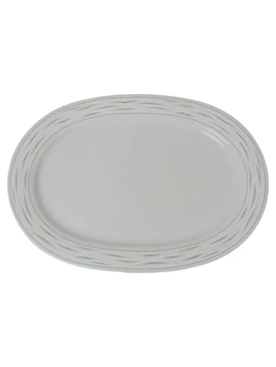 ESCHENBACH Servierplatte Weiß Porzellan Klassisch Elegant Oval 32,5cm