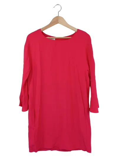 DONDUP Damen Blusenkleid Gr. 42/XL Rot Elegant Klassisch Acetat Viskose
