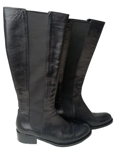 WALTER BAUER Damen Stiefel Gr. 36 Schwarz Kniehoch Elegant Klassisch