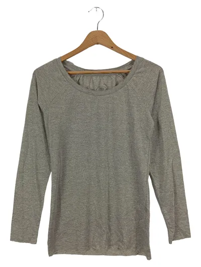 HERRLICHER Damen Langarmshirt Gr. 36/S Grau Meliert Klassisch Elegant