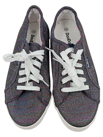 DOODOGS Damen Schnürschuhe Gr. 39 Mehrfarbig Glitzer Casual Modisch