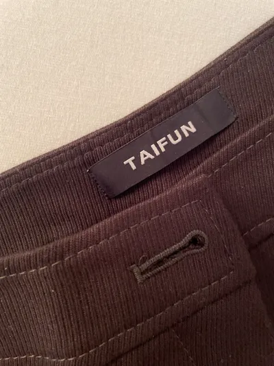 TAIFUN Damen Stoffhose Braun Gr. 40 Business Bügelfalte Umschlag