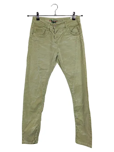Please Damen Stoffhose Oliv Gr. XS/34 Casual Baumwolle Slim Fit