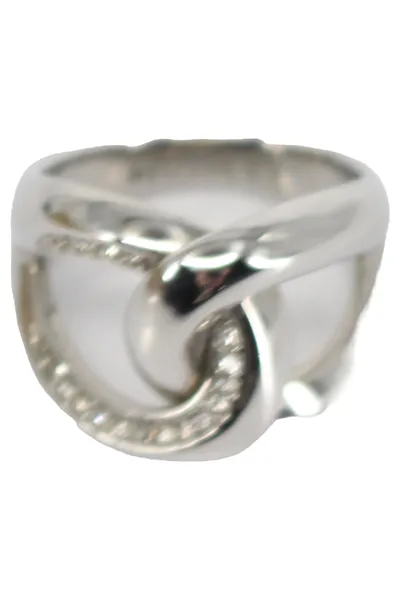 FOSSIL Damen Ring Größe 6.5 Silber Edelstahl Elegant Strasssteine