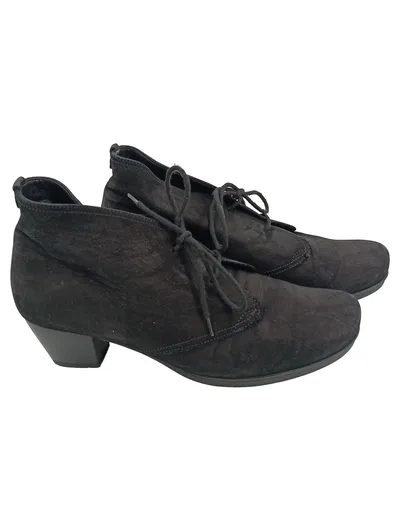 GABOR Damen Stiefelette Gr. 39.5 Schwarz Casual Schnürschuhe Wildleder