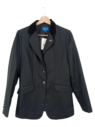 ELT Paris Damen Reitjacke Turnierjacket Schwarz Gr. 36/S Samtbesatz