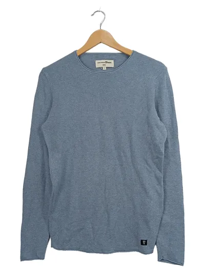Tom Tailor Herren Pullover Strick Baumwolle Langarm Casual Blau Gr. 46 S