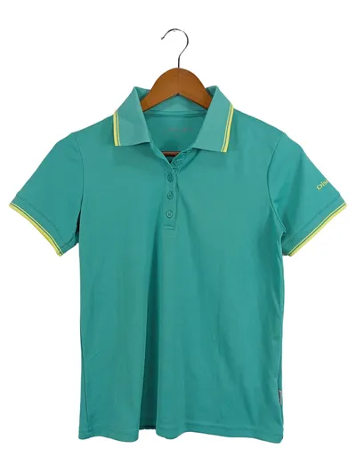 DISEGNA Damen Poloshirt Grün Gr. 38/M Casual Sportlich Kurzarm