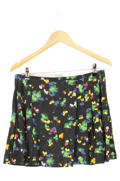AGNèS B Minirock Damen 40/L Schwarz Blumenmuster Vintage Modisch Viskose