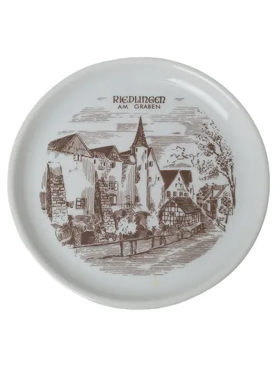 FüRSTENBERG Sammelteller Riedlingen am Graben Vintage Weiß Porzellan 10 cm