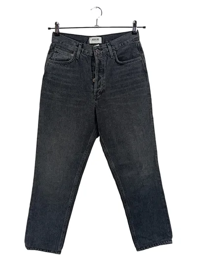 AGOLDE High Waist Jeans Damen W26 100% Baumwolle Grau Knopfverschluss