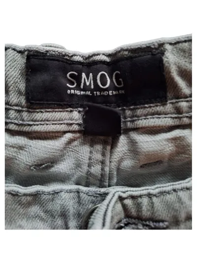 SMOG Herren Jeans Shorts Grau Gr. M W32 Bermuda Denim Kurze Hose