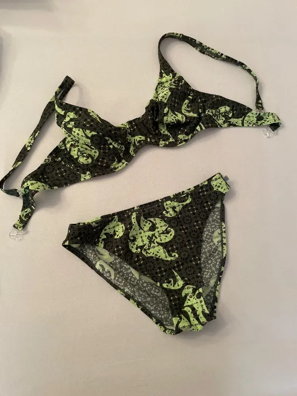 Firefly Damen Bikini Gr. 40 Grün Gecko Muster Zweiteilig Bademode 3