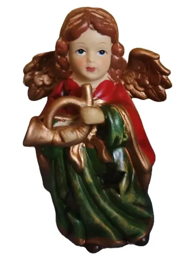 Amsel Engel Figur mit Trompete Mehrfarbig 13 cm Deko Sammelfigur