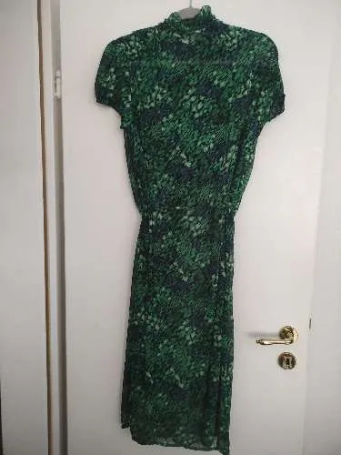 Saint Tropez Kleid Damen L Grün Rüschen Festlich Midikleid Wickeloptik