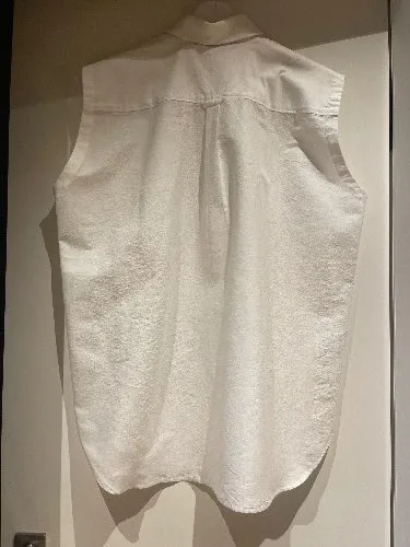 Acne Studios Damen Hemdbluse Ärmellos Minimalistisch Weiß Gr. 36 S 2