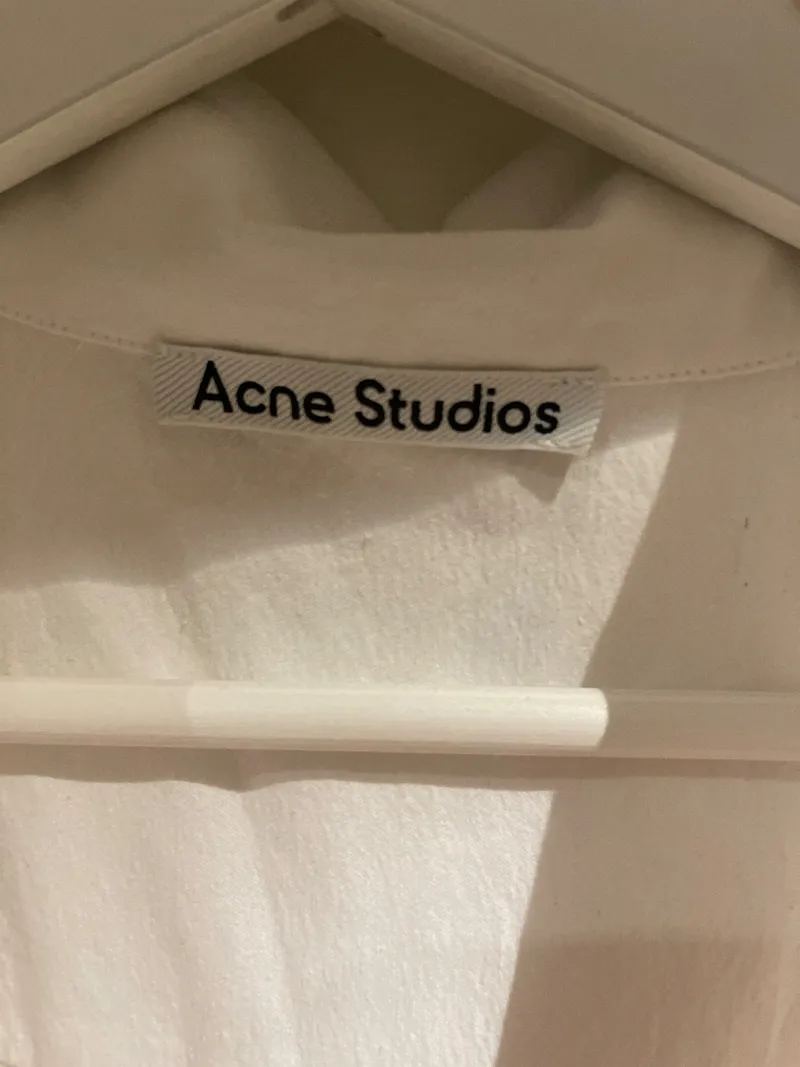 Acne Studios Damen Hemdbluse Ärmellos Minimalistisch Weiß Gr. 36 S 6