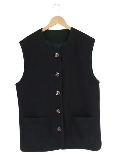 LODENFREY Trachtenweste Herren 42/XXS Schwarz Wolle Traditionell