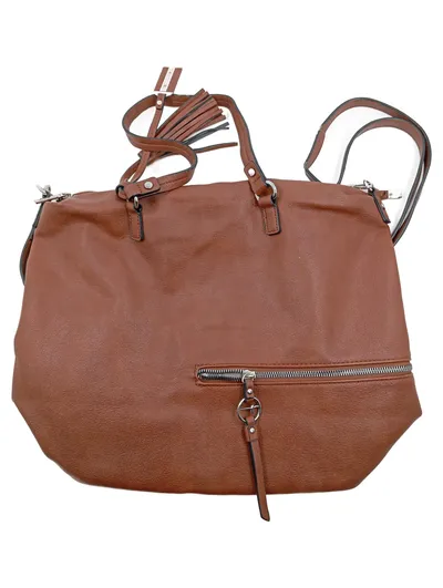 Tamaris Damen Henkeltasche Braun Lederoptik Shopper Umhängetasche 43x30cm
