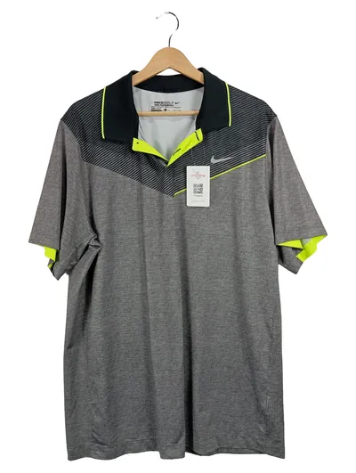 Nike Golf Herren Poloshirt Dri-FIT Performance Grau Gestreift Gr. 52;XL