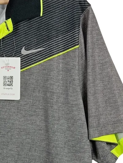 Nike Golf Herren Poloshirt Dri-FIT Performance Grau Gestreift Gr. 52;XL