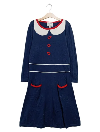 ANTONI & ALISON Damen Freizeitkleid Wolle Blau Vintage Preppy Gr. 36 S