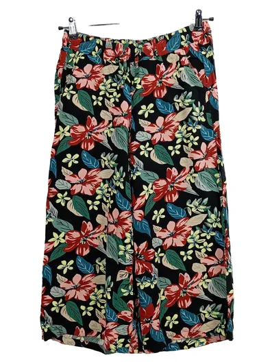 Q/S designed by Damen Stoffhose Blumenmuster Viskose Freizeithose Gr. XS