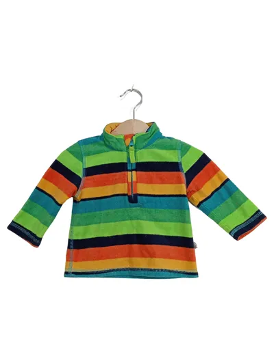 LIEGELIND Baby Fleecepullover Gr. 68 bunt gestreift Reißverschluss