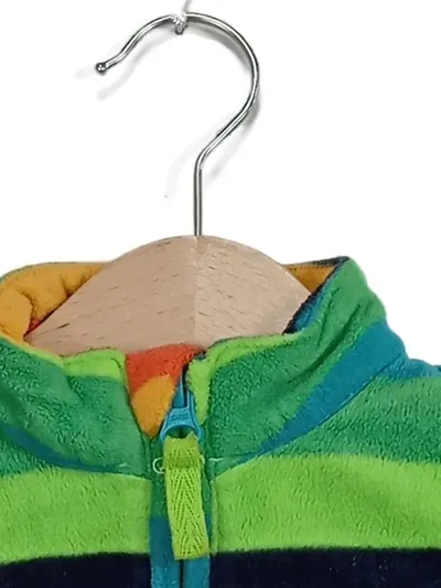 LIEGELIND Baby Fleecepullover Gr. 68 bunt gestreift Reißverschluss