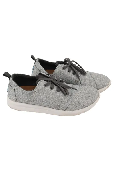 TOMS Damen Schnürschuhe Gr. 36.5 Grau Casual Sneaker Textil