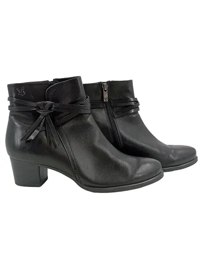 CAPRICE Damen Stiefeletten Leder Schwarz Gr. 39,5 Absatz Elegant