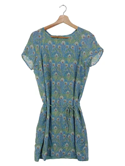 Marc O'Polo Damen Freizeitkleid Gr. 34/XS Blau Florales Muster Bohemian